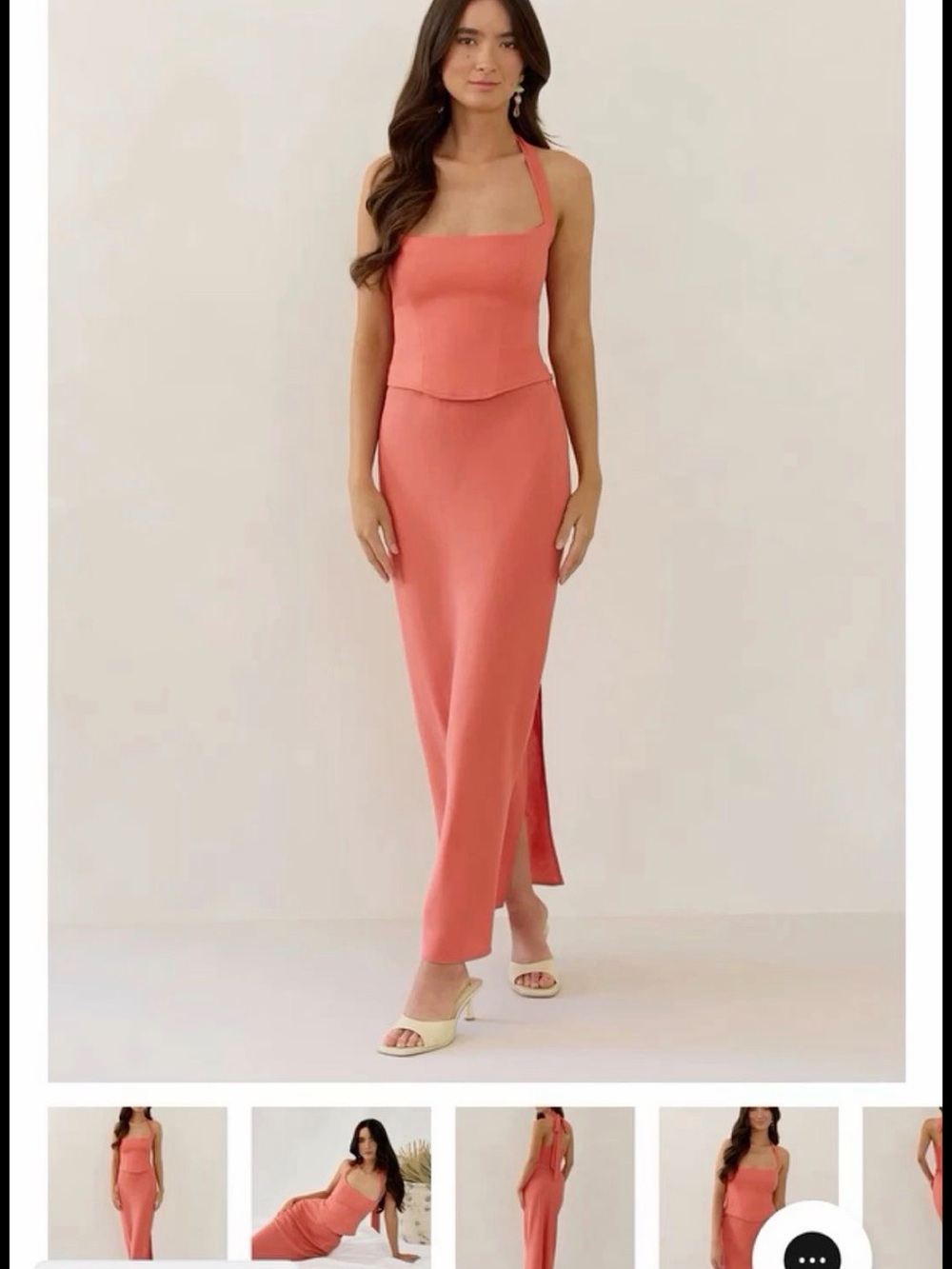 Park & Fifth “Colby” Black Halter Tie-Back & Skirt Set